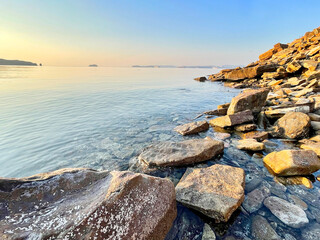 Patrokl Bay in Vladivostok on a sunny morning in November
