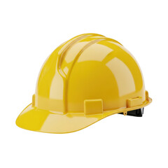 Fototapeta premium 3d construction safety helmet yellow hard hat for industrial and occupational protection transparent background