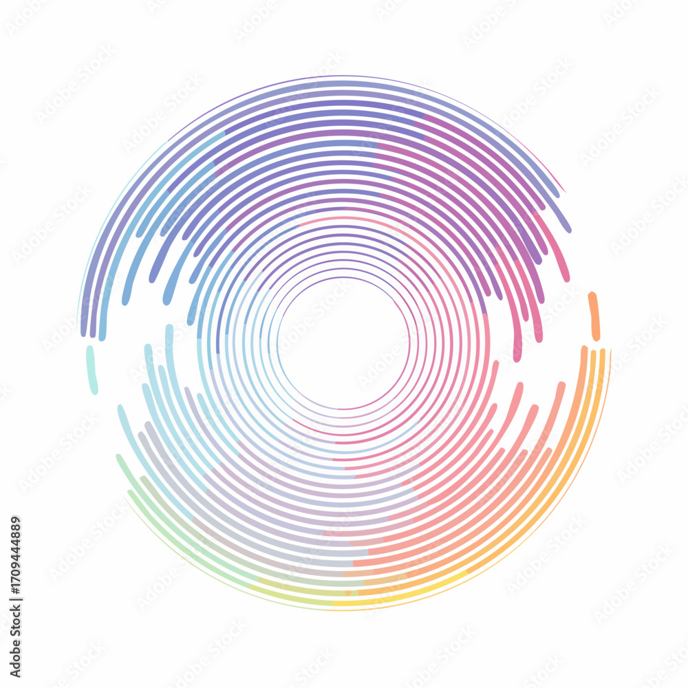 Poster optical illusion of motion and gradation color flat effect abstract geometric background of bright g