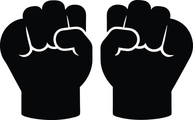 Fists Silhouette Vector, Vector Art of Clenched Fists Silhouette Illustration.