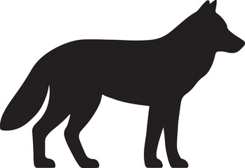 Fierce wolf silhouette vector, perfect for wildlife, forest, nature, and animal-themed designs.