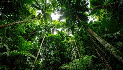 Obraz premium Lush Green Rainforest Canopy Viewed from Above