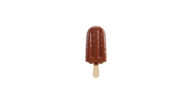 Delicious Chocolate Frozen Dessert on a Wooden Stick