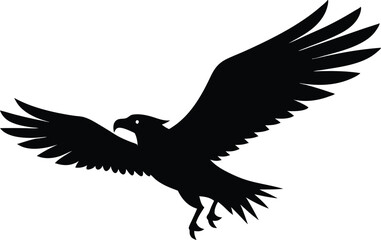 Obraz premium Andean Condor in Flight. Powerful Black Silhouette Vector Illustration.