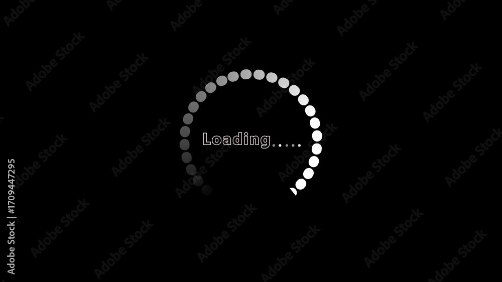 Fototapete digital loading animation circle progress bar dots spin cycle seamless loop modern design. loading s