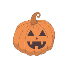 Cute Jack-O’-Lantern Pumpkin Illustration