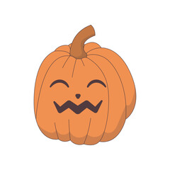Cute Jack-O’-Lantern Pumpkin Illustration