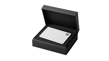 Blank white card in a dark gray box