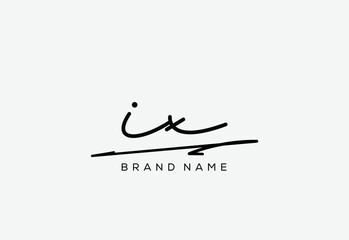 IX letter elegant cursive beauty handwriting logo.