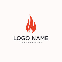 Logo features a stylized red flame above text for a company name and tagline.