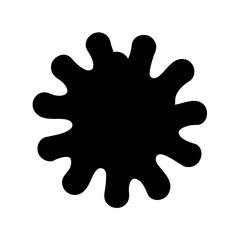 Abstract black ink splatter with organic feel on a white background