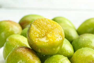 Fresh Green Citrus Fruits with Yellow Flesh - Healthy Organic Produce