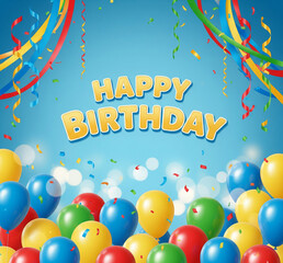 happy birthday card with balloons