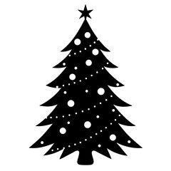 Fototapeta premium Simple Christmas Tree Silhouette Graphic