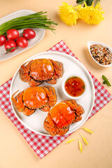 Yangcheng Lake Hairy Crabs Chinese Seafood Delicacy Traditional Asian Cuisine Food Photography