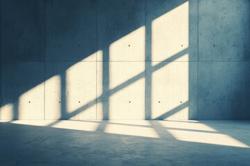 Play of Light and Shadow on Concrete Wall Inside Modern Space