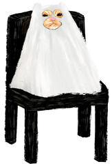 halloween, ghost, pumpkin, cute halloween, cute cat, cat, halloween cat, witch, dark, religion, costume, isolated, decoration, scary, october, lantern, holiday, orange, fall, evil, cartoon, spooky, j 