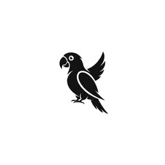 Fototapeta premium Bold parrot logo with wings spread, perfect for branding, pet stores, or tropical themes