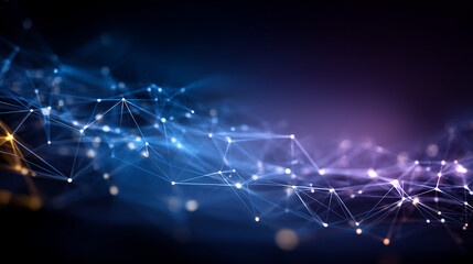 Fototapeta premium Futuristic visualization of a global network structure, symbolizing communication, data transfer, and digital identity transformation