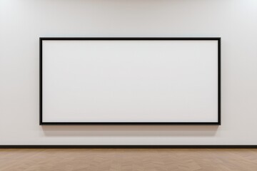 Minimalistic Blank Frame on Wall in Contemporary Art Gallery Space