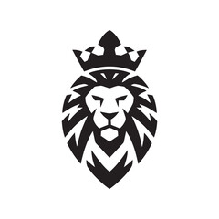 Obraz premium Majestic King Lion Head with a Royal Crown - Powerful and Noble Mascot Design