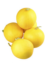 Fresh Yellow Honeydew Melons from Gansu Minqin Region China on White Background