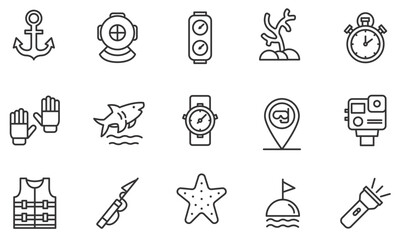 Diving outline icon illustration vector. editable