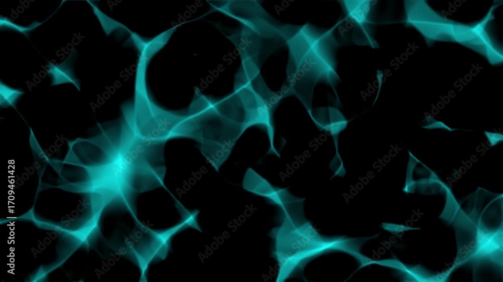 Poster abstract animated background with glowing blue energy waves creating dynamic futuristic light patter
