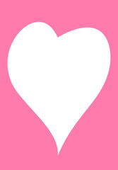 Red Heart Shape on Pink Background Yellow, green