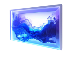 Futuristic Electronic Picture Frame, Isolated on White Background.