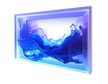 Futuristic Electronic Picture Frame, Isolated on White Background.