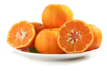 Fresh Alpine Oranges with Thin Skin on White Plate - Autumn Citrus Fruits