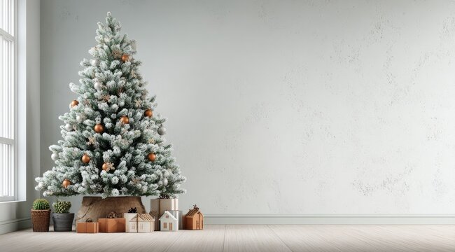 Christmas tree in a light, modern room