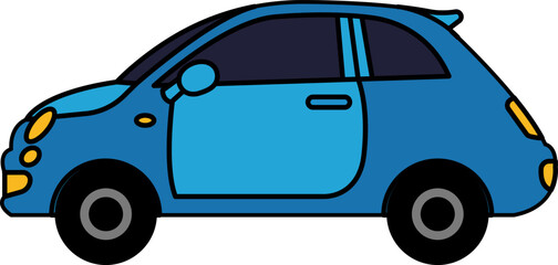 isolate illustration of a cartoon car