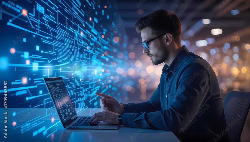 Aufkleber technology and computers for business analysis and cybersecurity
