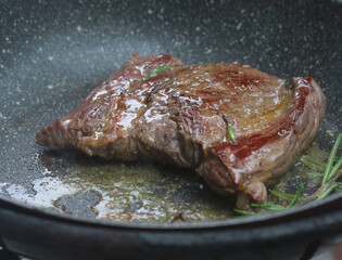 Steak that is in the pan