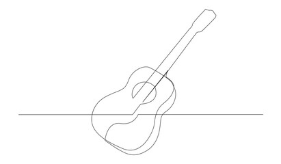 One Line Drawing of Acoustic Guitar