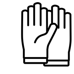 Line style icon of a pair of medical gloves used for hygiene and protection in healthcare