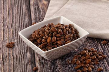 Roasted brown araboca coffee beans