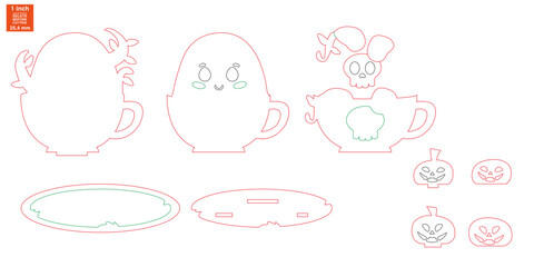 Cute Ghost Laser Cut EPS Vector Design for Halloween Decorations
