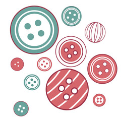 Collection of colorful sewing buttons assorted shapes and sizes, perfect for crafts, fashion, and creative projects add a touch of whimsy to your designs