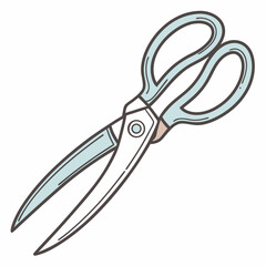 Illustration of a pair of blue handled scissors, perfect for crafting and cutting tasks, a versatile tool for various creative projects