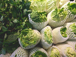 Fresh Green Vegetables in Display for Healthy Eating Concept