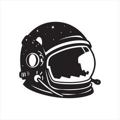 Astronaut helmet silhouette vector