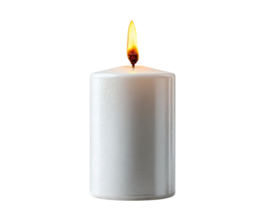 Single White Candle Flame