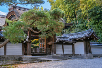 Sennyuji Temple with beautiful foliage in autumn in Kyoto, Japan