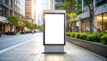 Empty billboard in city street