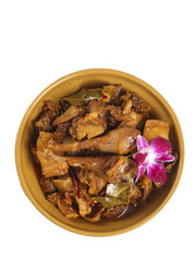 Hubei Salted Preserved Chicken Traditional Chinese Specialty Dish Ready to Eat in Ceramic Bowl