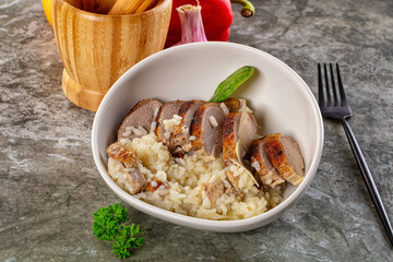 Risotto woth fried duck breast