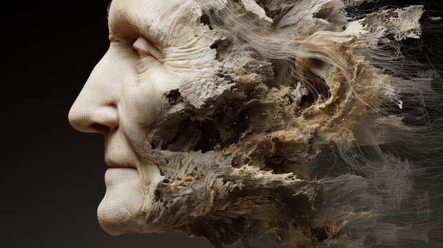 World Osteoporosis Day.Cross-sectional scientific visualization of bone density loss in elderly person, hyper-realistic textures, educational style